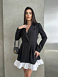 Жіноче коротке плаття піджак на запах із воланом на спідниці та V-подібним декольте (р. 42-48) 33036112, фото 9