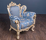 Крісло м'яке класичне в стилі Бароко Ізабелла (преміум клас) натуральне дерево, фото 8