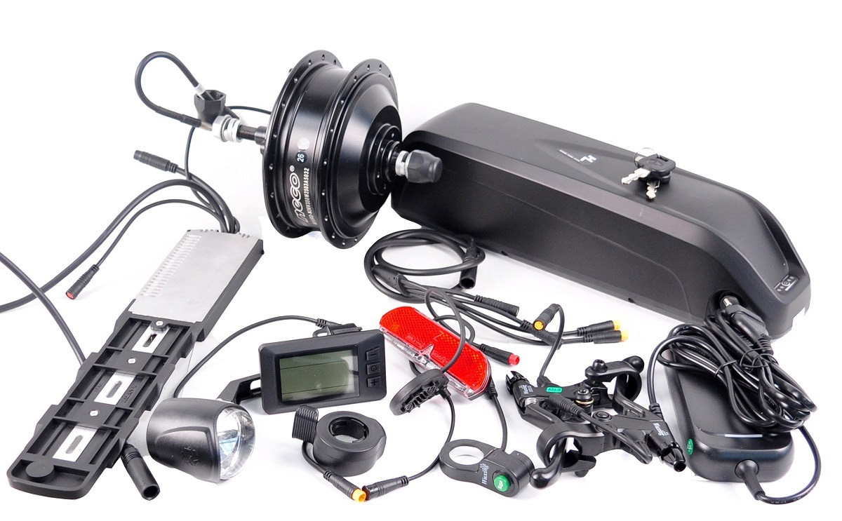 Електронабір для велосипеда NECO 350W, 36V задній, тріскачка, повний комплект, фото 1