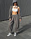 Женский спортивный костюм с широкими штанами оверсайз - фото 3 - id-p2726409077