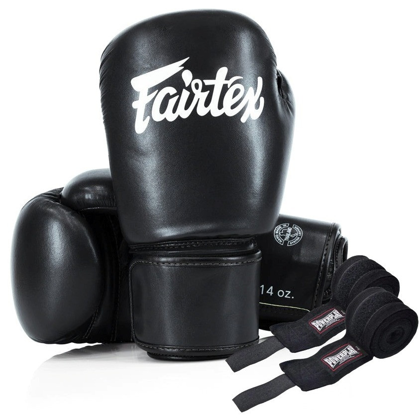 Боксерські рукавиці Fairtex BGV27 Black 12 унцій (бинти в комплекті), фото 1