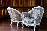 Крісло м'яке класичне в стилі Бароко Ніка (преміум клас) натуральне дерево, фото 3