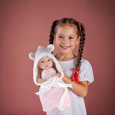 Реалістична лялька з конвертом пупс із пледом подарунок для дітей іграшкове немовля реборн дівчинка 25 см ковдра