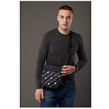 Сумка чоловіча через плече, барсетка чорна 012В, фото 2