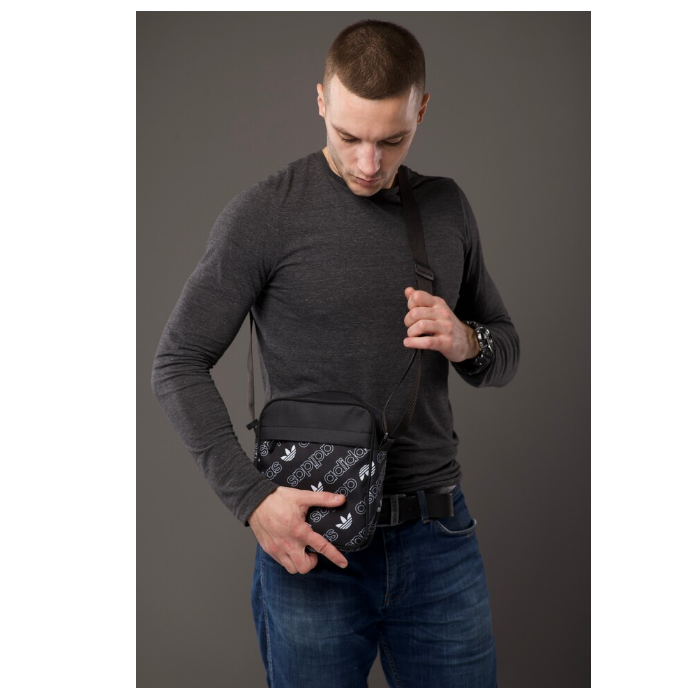 Сумка чоловіча через плече, барсетка чорна 012В, фото 1