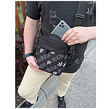 Сумка чоловіча через плече, барсетка чорна 012В, фото 5