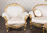 Крісло м'яке класичне в стилі Бароко Ніка (преміум клас) натуральне дерево, фото 3