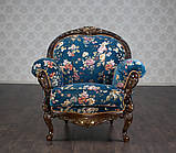 Крісло м'яке класичне в стилі Бароко Ніка (преміум клас) натуральне дерево, фото 3