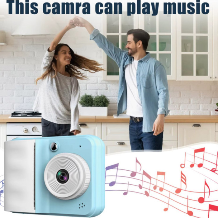 Фотоаппарат-принтер, Type-C, роз'єм для SD карти, фото, відео, ігры, 3 рулона бумаги, фото 1