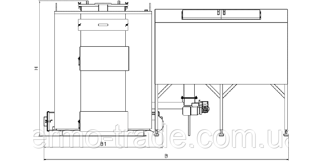 Габаритные размеры котла КТ-3ESH 200 кВт