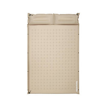 Килимок самонадувний із подушкою двомісний Naturehike CNK2550WS025, 60 мм, бежевий