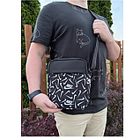 Сумка чоловіча через плече чорна 016В, фото 4