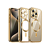 Чохол для iPhone 16 Pro Max MagSafe магнітне кільце прозорий Gold Золотий силіконовийЧохол для iPhone 16 Pro Max MagSafe магнітне, фото 9