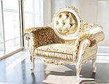 Крісло м'яке класичне в стилі Бароко Софа (преміум клас) натуральне дерево, фото 9