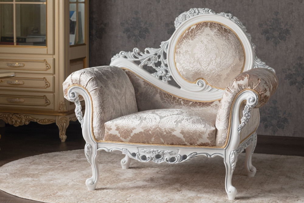 Крісло м'яке класичне в стилі Бароко Софа (преміум клас) натуральне дерево, фото 1