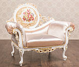 Крісло м'яке класичне в стилі Бароко Софа (преміум клас) натуральне дерево, фото 8