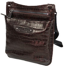 Чоловіча шкіряна наплічна сумка Mykhail Ikhtyar коричнева