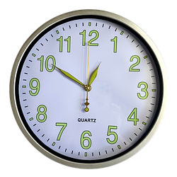 Фосфорний настінний годинник Світиться (30 см) Ph-01-S сріблястий