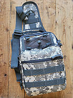 Сумка-рюкзак тактичний патрульний однолямковий SILVER KNIGHT 10л пискель сірий