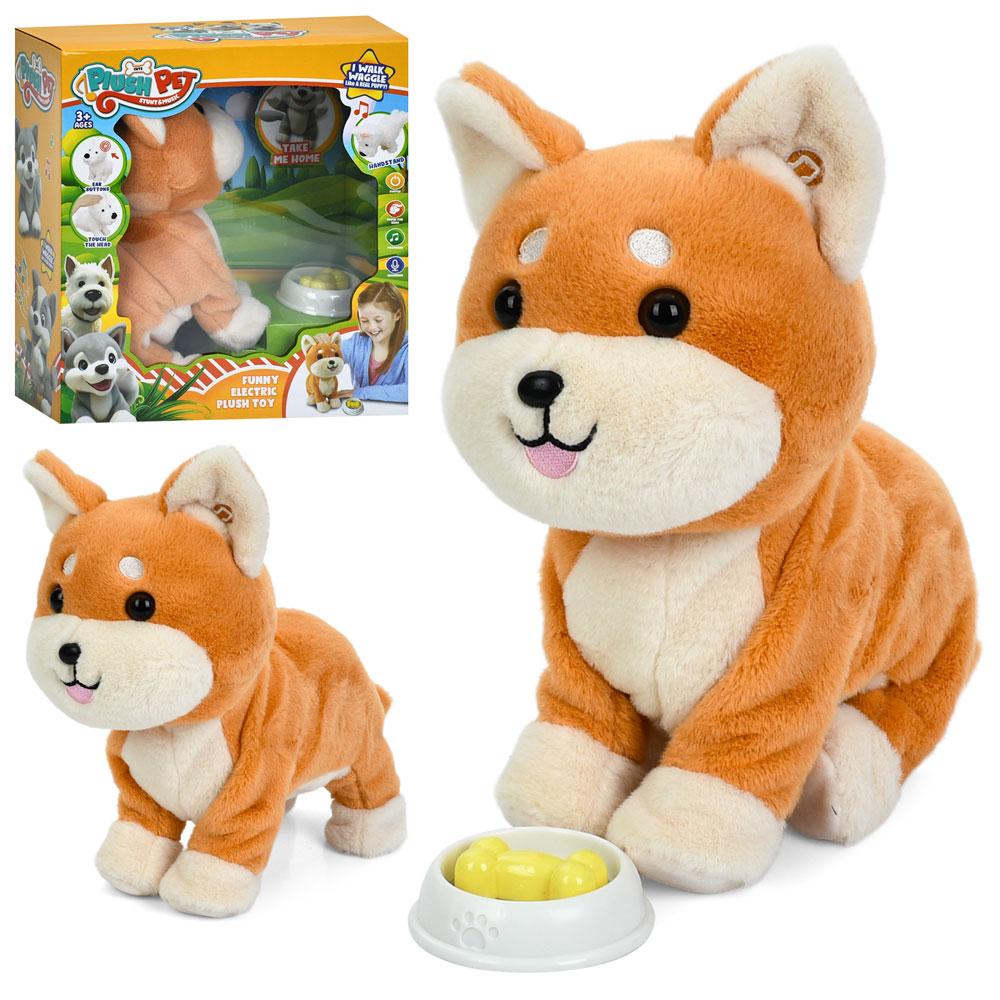 Собака 933-172E сенсорний, рухливий, танцює, запис, тарілка, муз., бат., кор., 29-31-14 см., фото 1