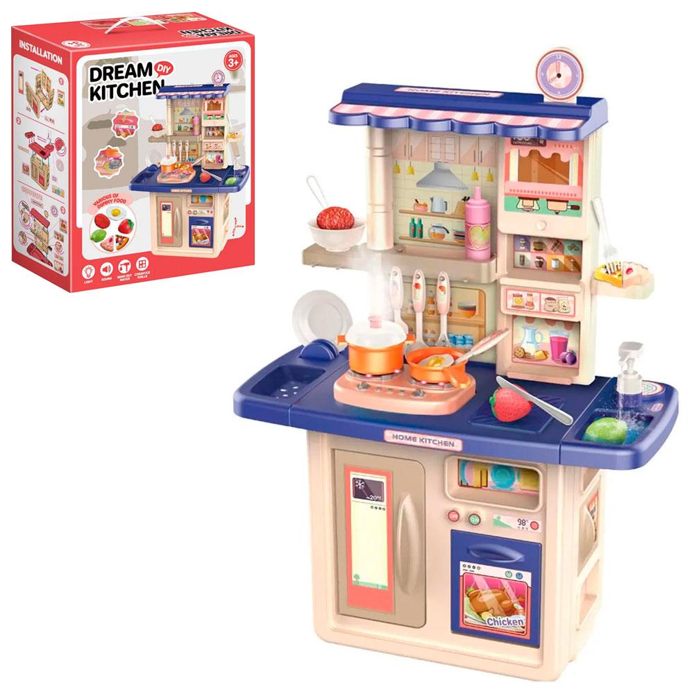 Кухня 86T-3 плита, мийка вода (механ.), що ллється,пар,посуд,продукти,муз.,світло,бат.,кор.,41-48-18,5см, фото 1