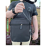 Сумка чоловіча через плече чорний 098В, фото 3