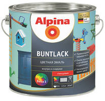 Емаль Кольорова для дерева та металу Alpina Buntlack GL (шоколадно-коричневий) RAL8017