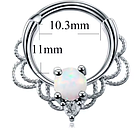 Пірсинг кільце для носа з опалом, септум, сережок дамерт 11 мм, кліпер, фото 3