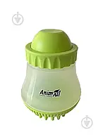 Щітка масажна AnimAll Groom з дозатором зелена