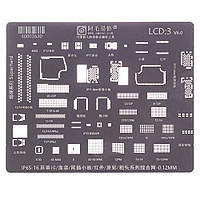 BGA — трафарет (для реболлінгу) Amaoe BGA LCD3 для мікросхем FaceID і для дисплеїв iPhone товщина 0.12 мм