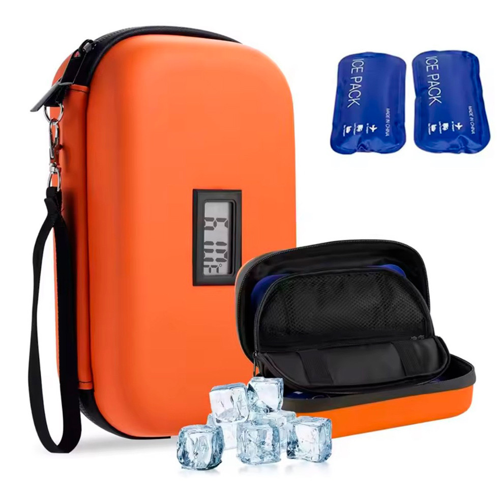 Термо-кейс для інсуліну - портативна сумка-холодильник для діабетиків з льодовими акумуляторами Помаранчевий, фото 1
