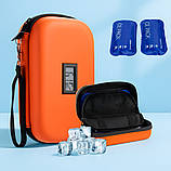 Термо-кейс для інсуліну - портативна сумка-холодильник для діабетиків з льодовими акумуляторами Помаранчевий, фото 7