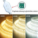 Світлодіодна стрічка Q.Laomi 3 м, суперяскрава стрічка 220 В 230 В пряме підключення, водонепроникна стрічка IP65 з вимикачем, фото 2