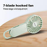 Ручний вентилятор DiseZeit - міні-портативний вентилятор з 3 швидкостями вітру, ручний вентилятор з телескопічним гачком, фото 3