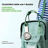 Ручний вентилятор DiseZeit - міні-портативний вентилятор з 3 швидкостями вітру, ручний вентилятор з телескопічним гачком, фото 5