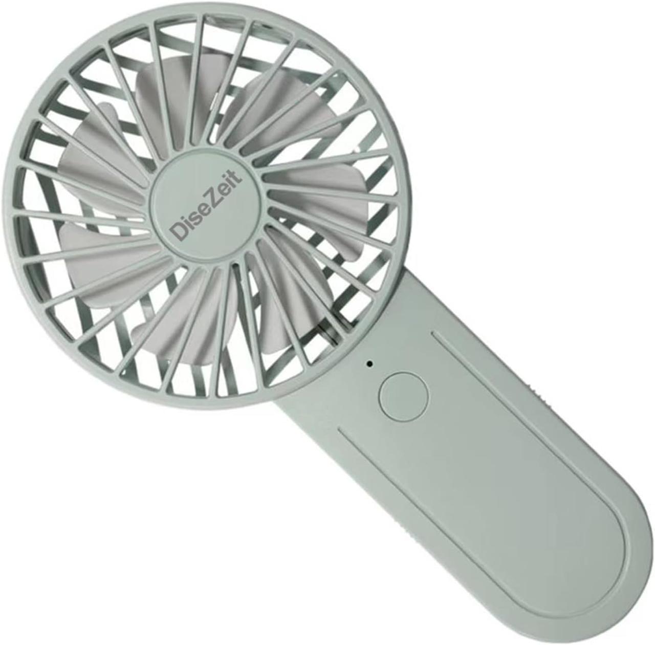 Ручний вентилятор DiseZeit - міні-портативний вентилятор з 3 швидкостями вітру, ручний вентилятор з телескопічним гачком, фото 1