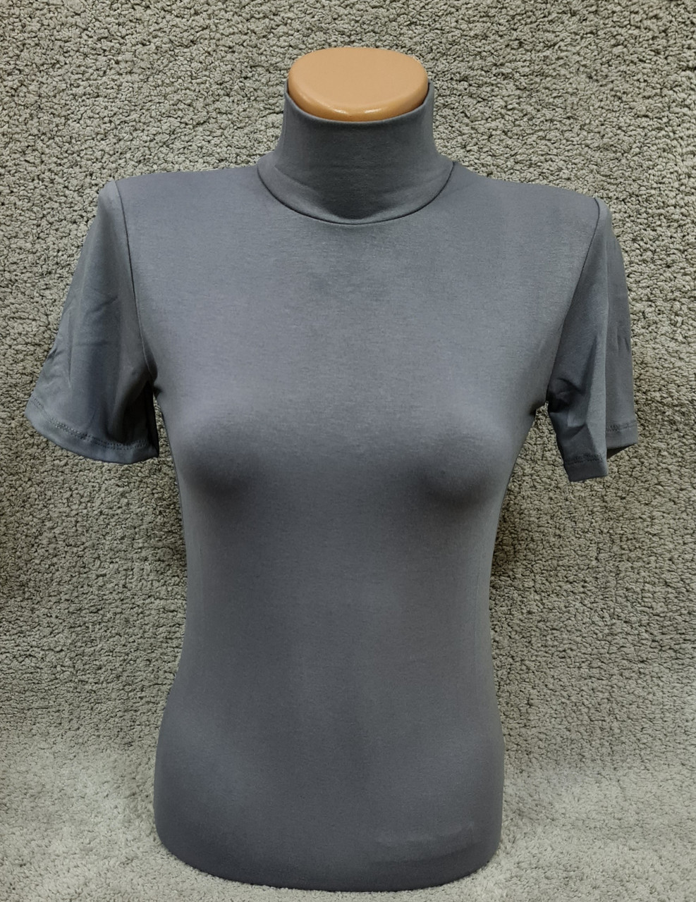 Водолазка жіноча Leliss гольф віскоза з коротким рукавом американка сірий