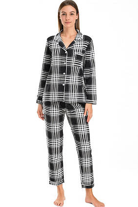 Піжама жіноча картата Леді Бос Bonntee чорний