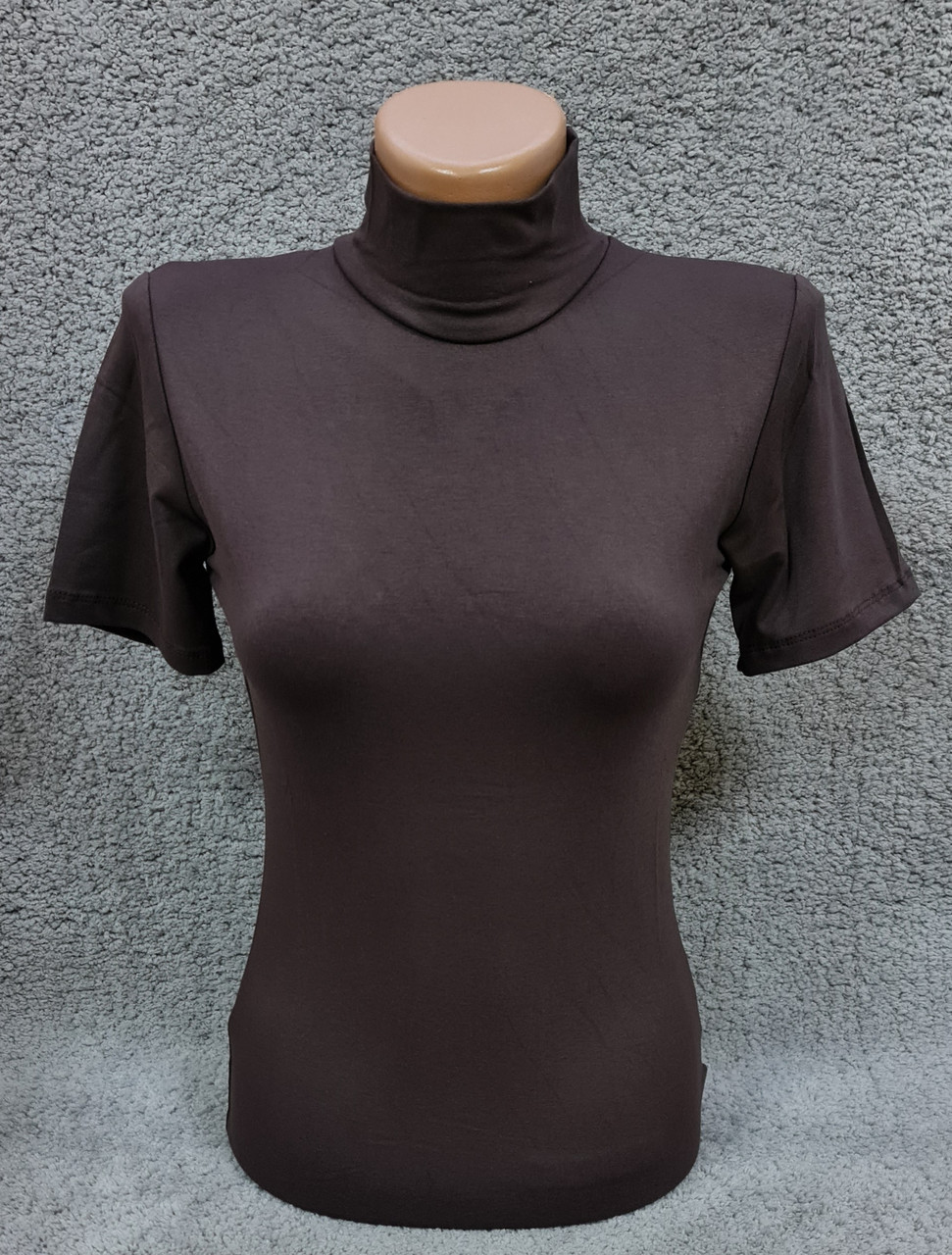 Водолазка жіноча Leliss гольф віскоза з коротким рукавом американка шоколадна