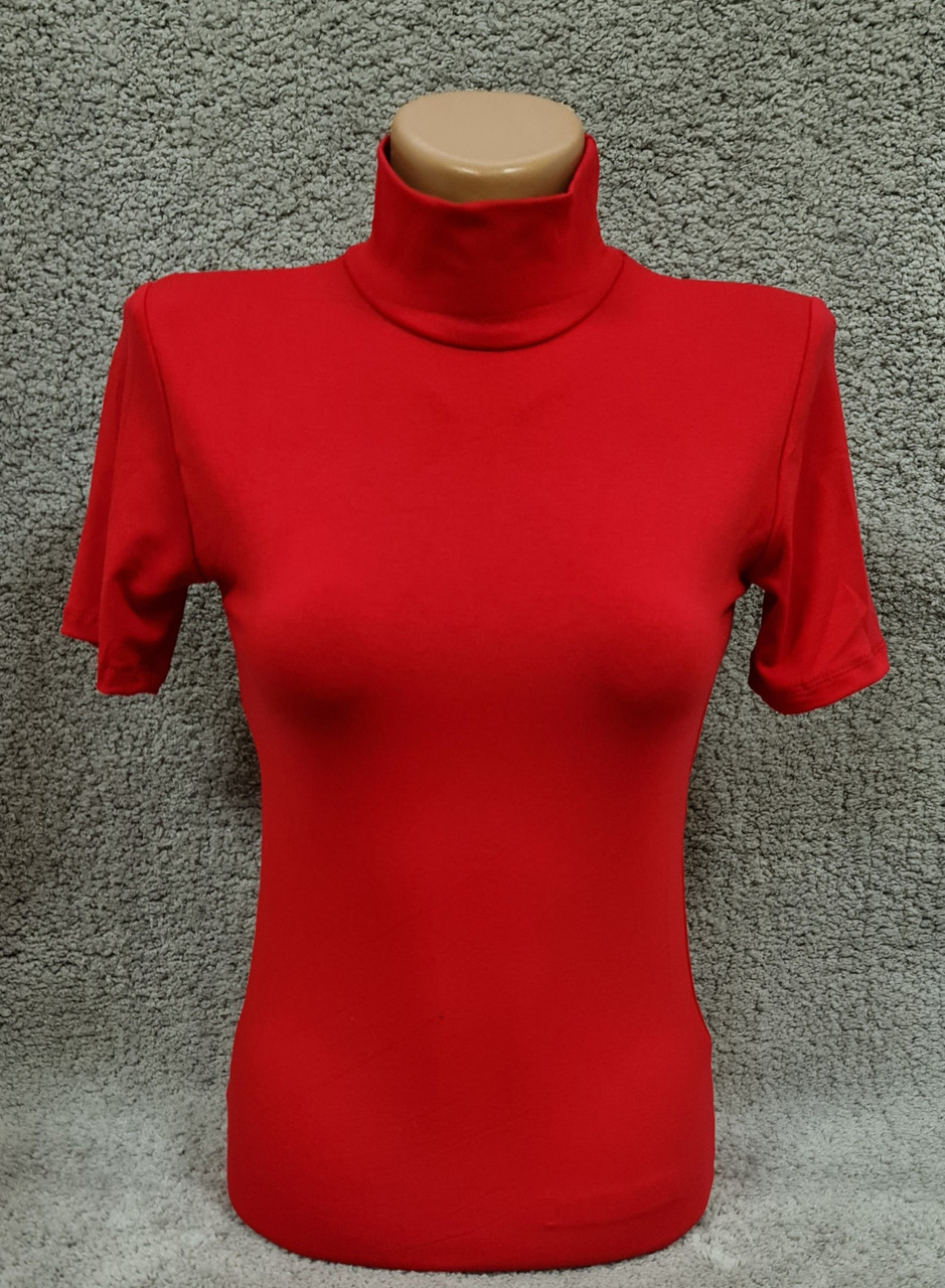 Водолазка жіноча Leliss гольф віскоза з коротким рукавом американка червона