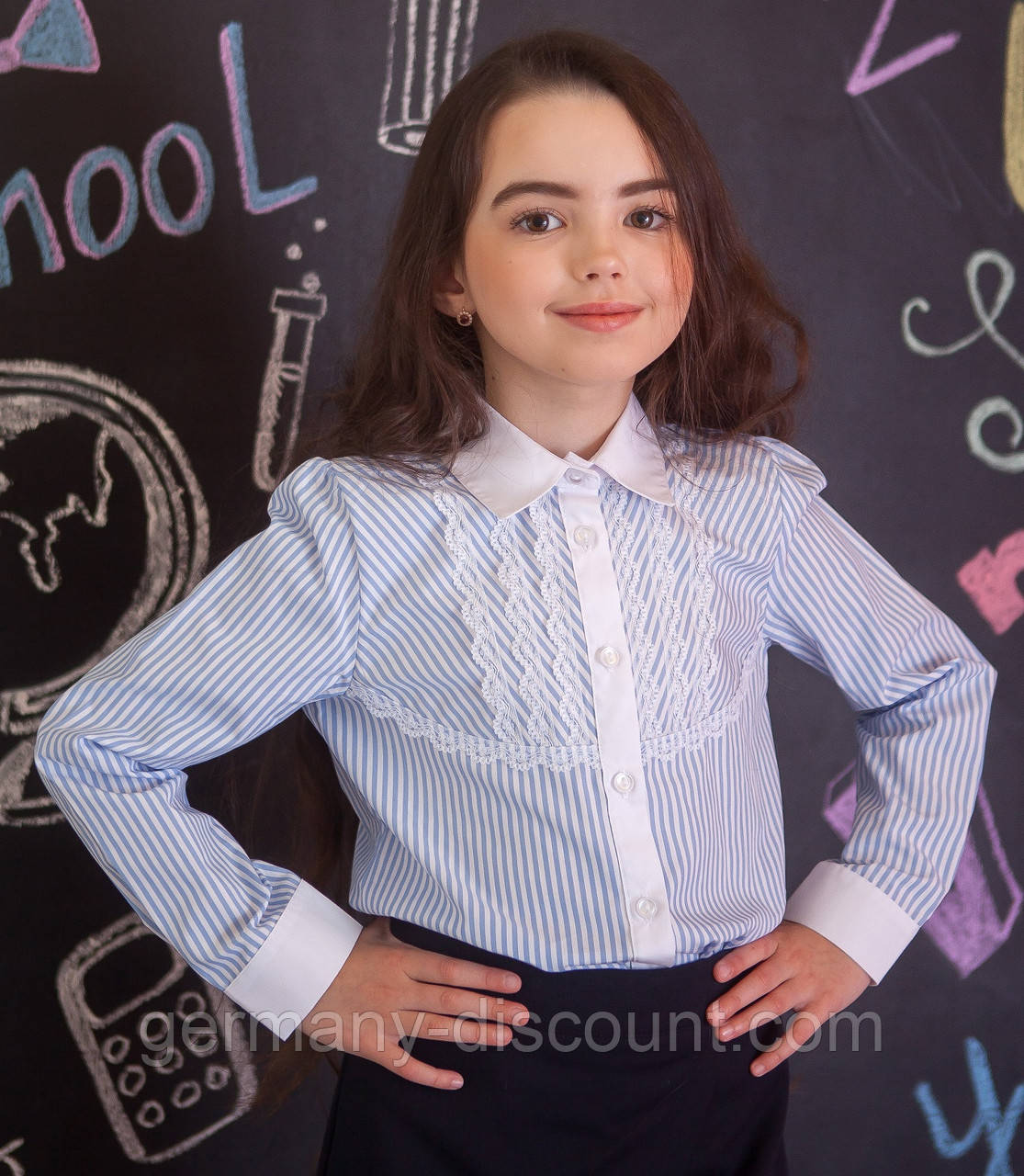 Блузка сорочка Світ блуз мод. 7002д у смужку, фото 1