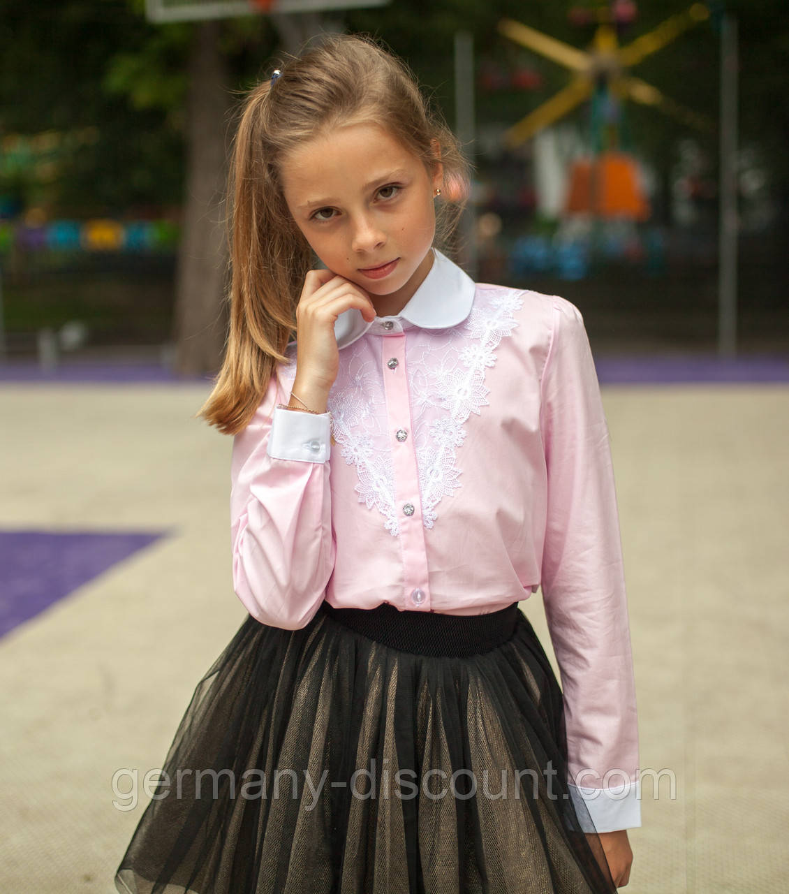 Блузка сорочка Світ блуз рожева мод.5073, фото 1