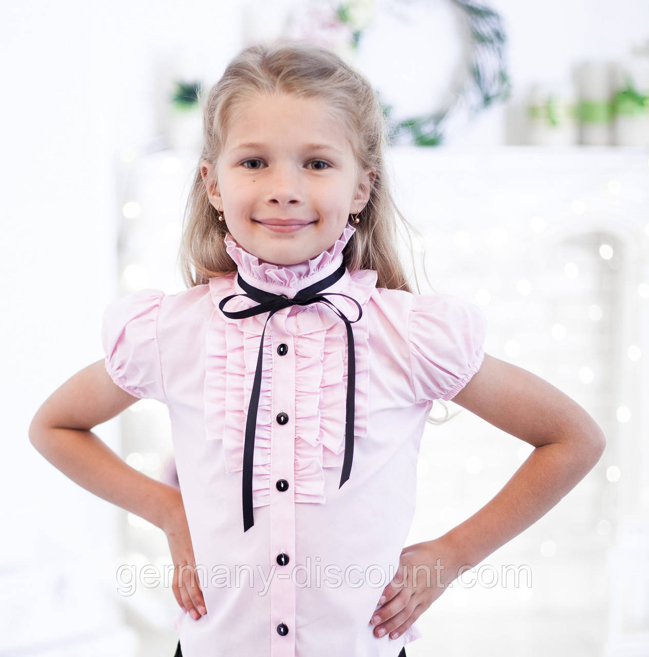 Шкільна блузка Світ блуз арт 2071к у рожевому кольорі, фото 1