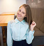 Блузка сорочка Світ блуз мод.8017 в м'ятному кольорі, фото 2