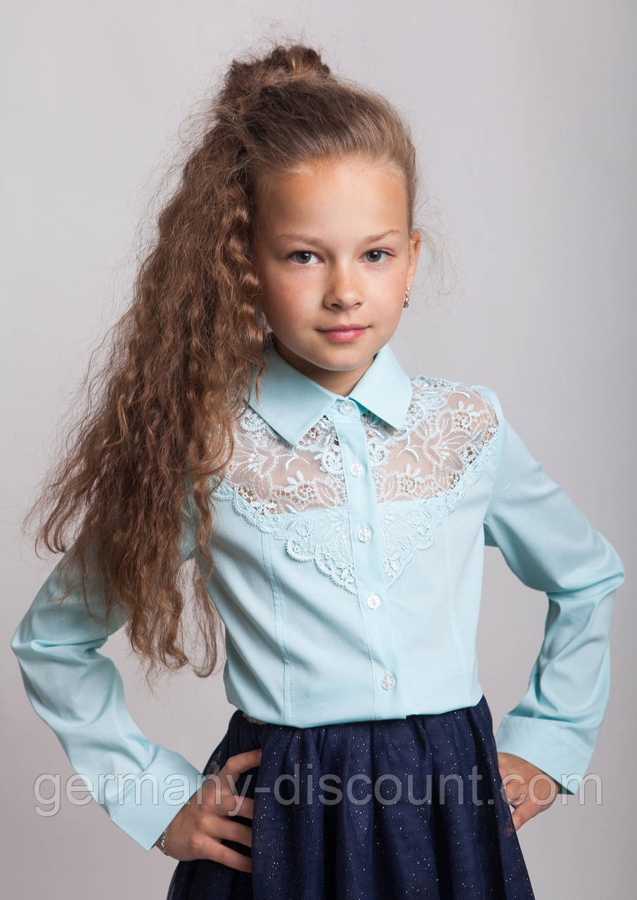 Блузка сорочка Світ блуз мод. 8012 м'ятна, фото 1