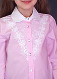 Блузка сорочка Світ блуз рожева мод.5073, фото 3
