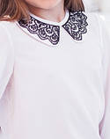 Блуза Світ блуз мод.7005 з ажурним комірцем, фото 2