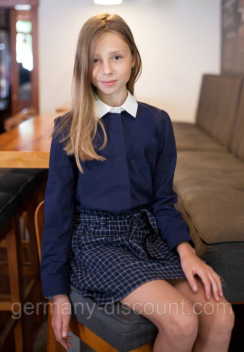 Блузка шкільна Світ блуз мод. 1800 синій, фото 1
