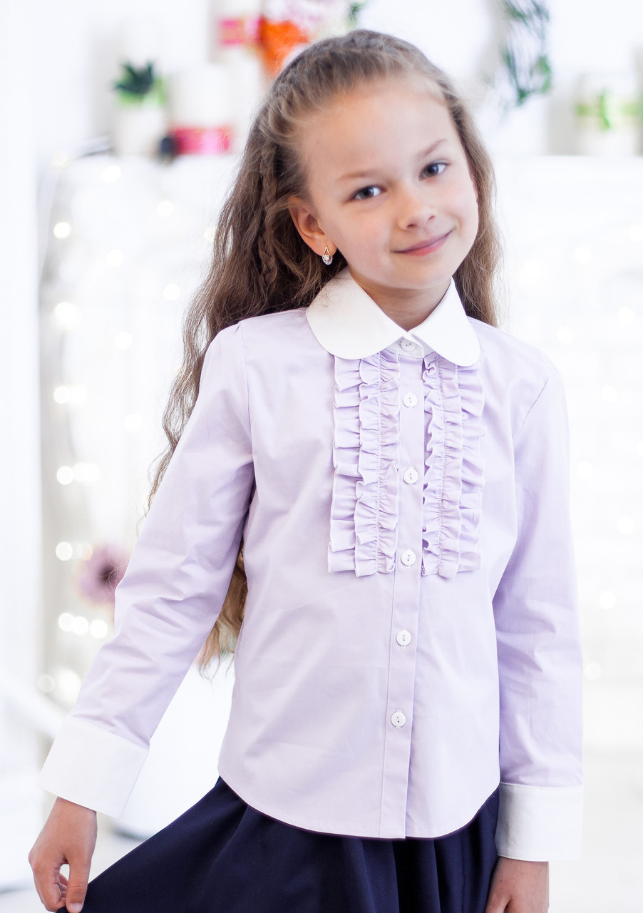 Шкільна блузка Світ блуз буз бузок мод. 3002, фото 1