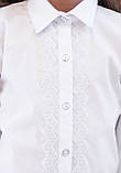 Шкільна блузка класична з мереживом мод. 2011 біла, фото 3